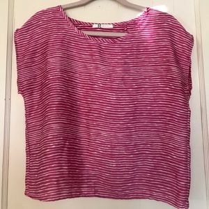 Rumors size small pink white strip open back top
